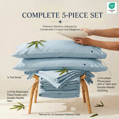 Bamboo Sheet Set Organic Bamboo & Oeko-Tex Certified Soft Sleep Comfort perspective