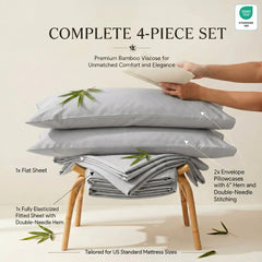 Bamboo Sheet Set Organic Bamboo & Oeko-Tex Certified Soft Sleep Comfort perspective