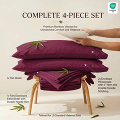Bamboo Sheet Set Organic Bamboo & Oeko-Tex Certified Soft Sleep Comfort perspective