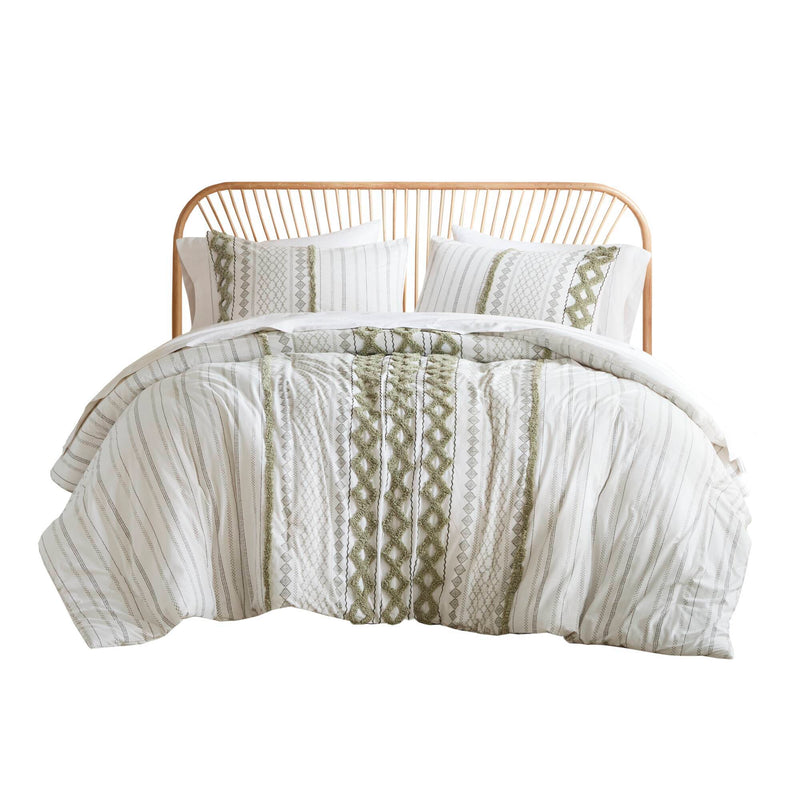 3 PCS Cotton Printed Comforter Set with Chenille