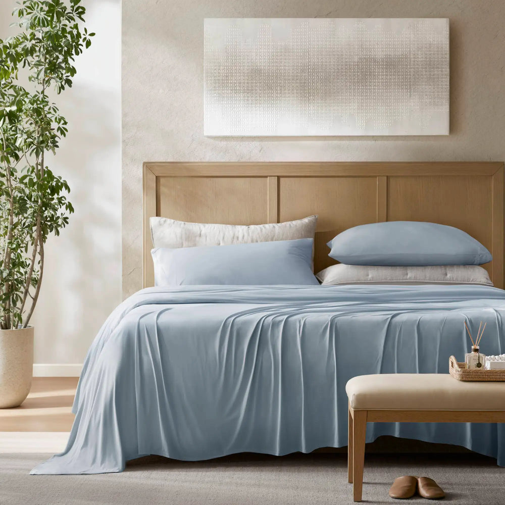 4-Piece King Stretch Jersey Sheet Set,Blue B035P408288 Default   DTY Store 4-Piece Stretch Jersey Sheet Set B035P408288 Blue King  DTY Store