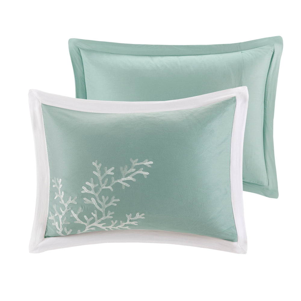 Oversized Cotton Jacquard Comforter Set Aqua Cal King Media 5