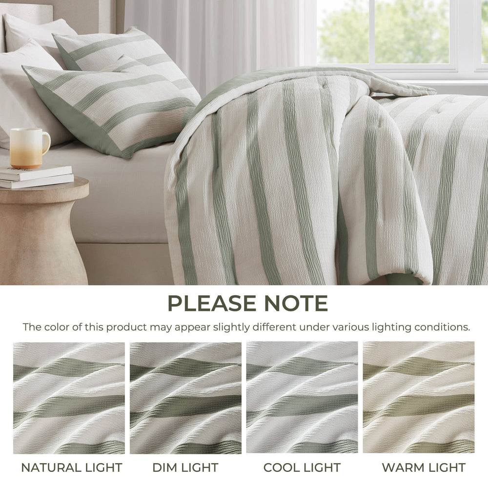 3-Piece King/Cal King Yarn-dyed striped comforter Media 8