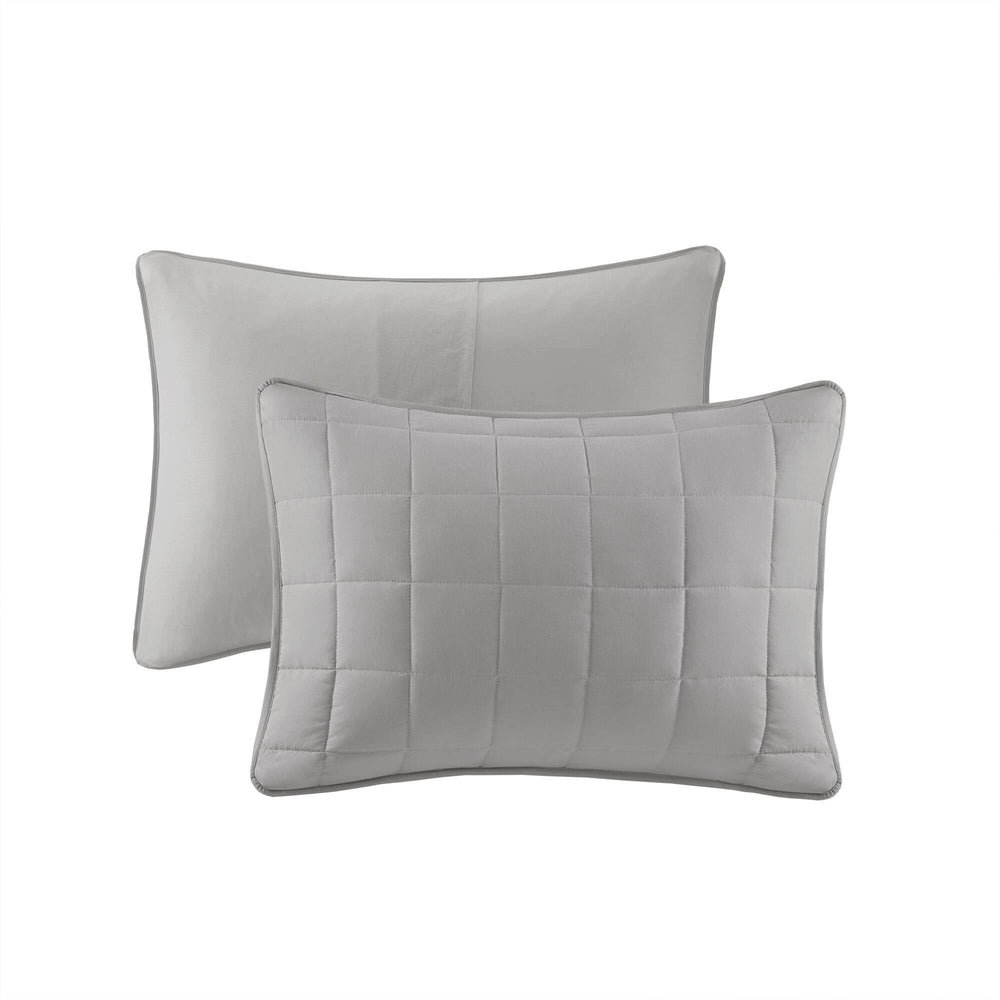 10 PCS King Luxury Jacquard Comforter Set Grey Media 15