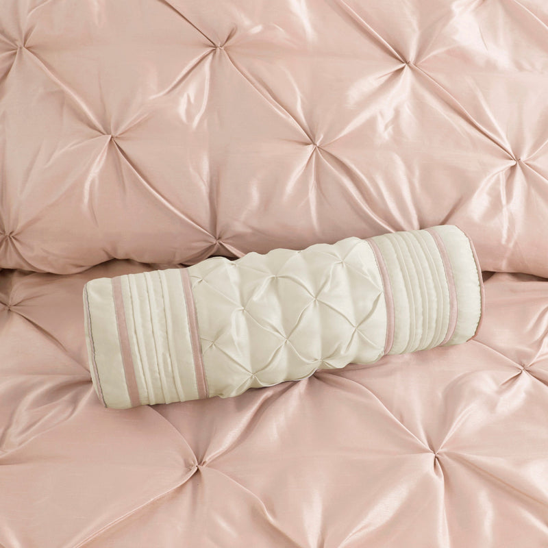 7-Piece 100% Polyester Pieced Pleated Tufted Comforter Set