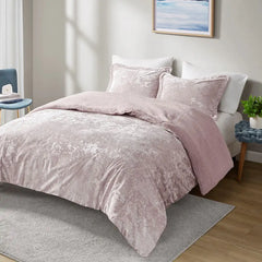 Crushed Velvet Sherpa Reversible Comforter Set perspective