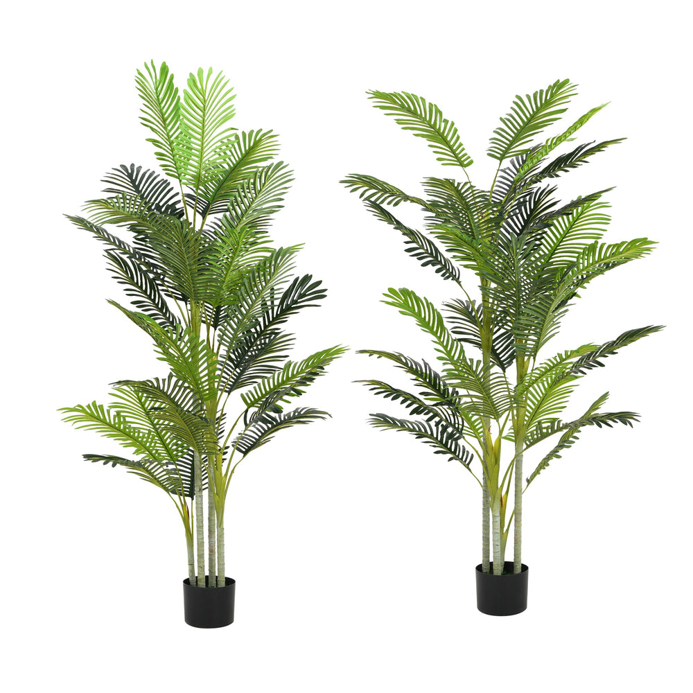 78.5' Artificial Palm Tree with Black Plastic Pot, Set of 2