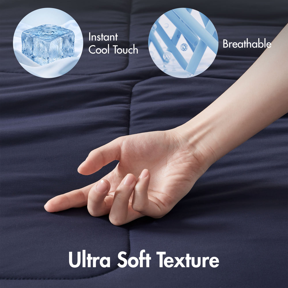 1 Piece Full/Queen Down Alternative Comforter,Navy Media 21