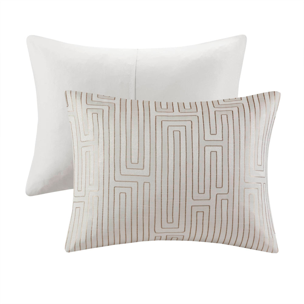 10 PCS King Luxury Jacquard Comforter Set Ivory Media 16