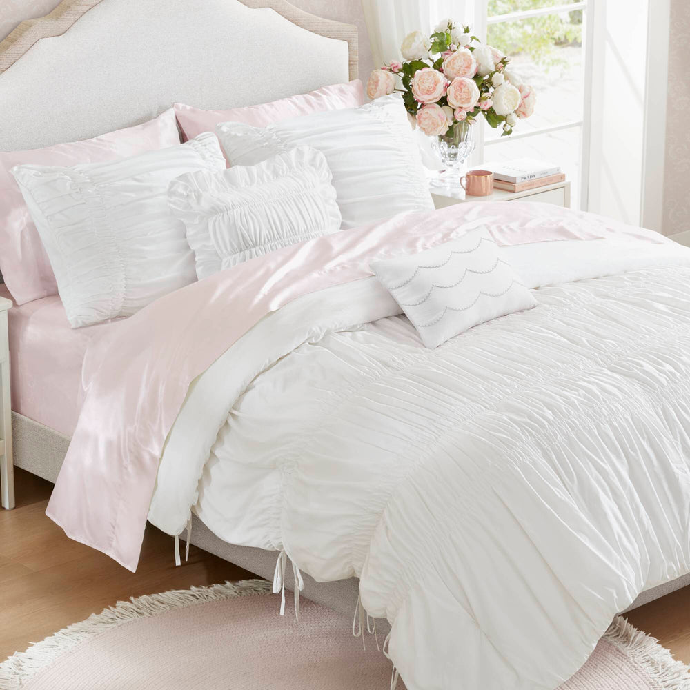 5 Pieces Full/Queen Comforter Set,White Media 19