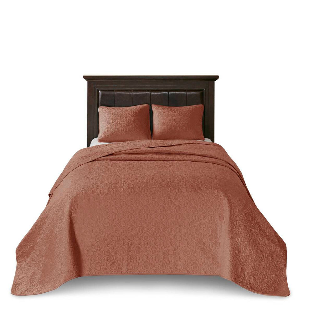 3 Piece Reversible Quilt Set Clay Red Full/Queen Media 5