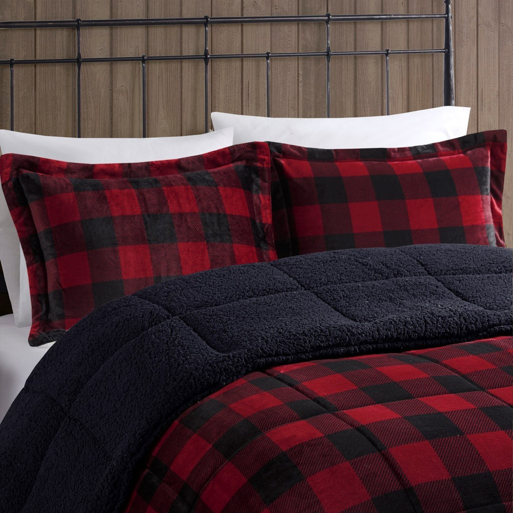 Full/Queen Plush to Sherpa Down Alternative Comforter Set Media 8