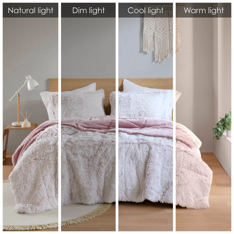 Shaggy Faux Fur Comforter Mini Set