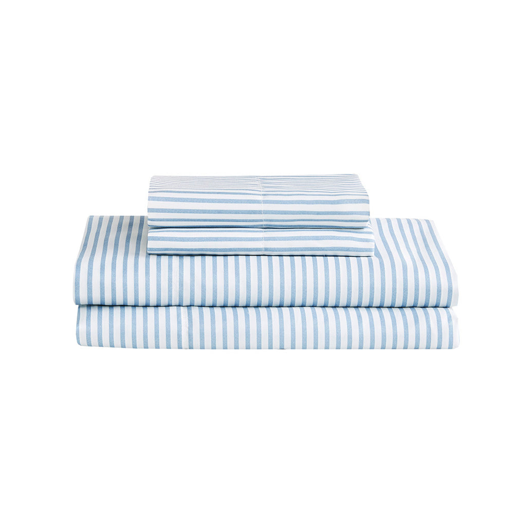 Stripe Comforter Set with Bed Sheets Blue/Grey Full Media 15