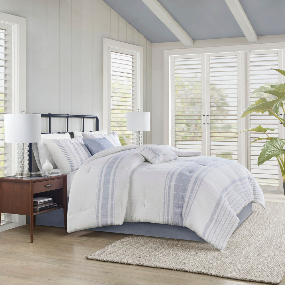 6 Piece Cotton Jacquard Oversized Comforter Set-Cal King Media 11