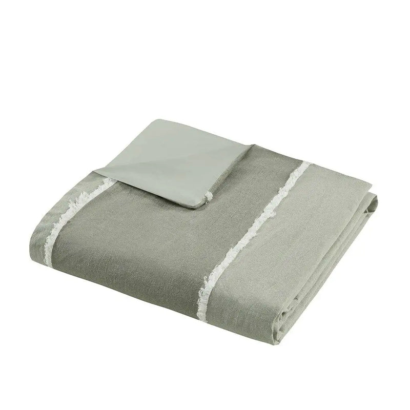 3 Piece Striped Cotton Duvet Cover Set
