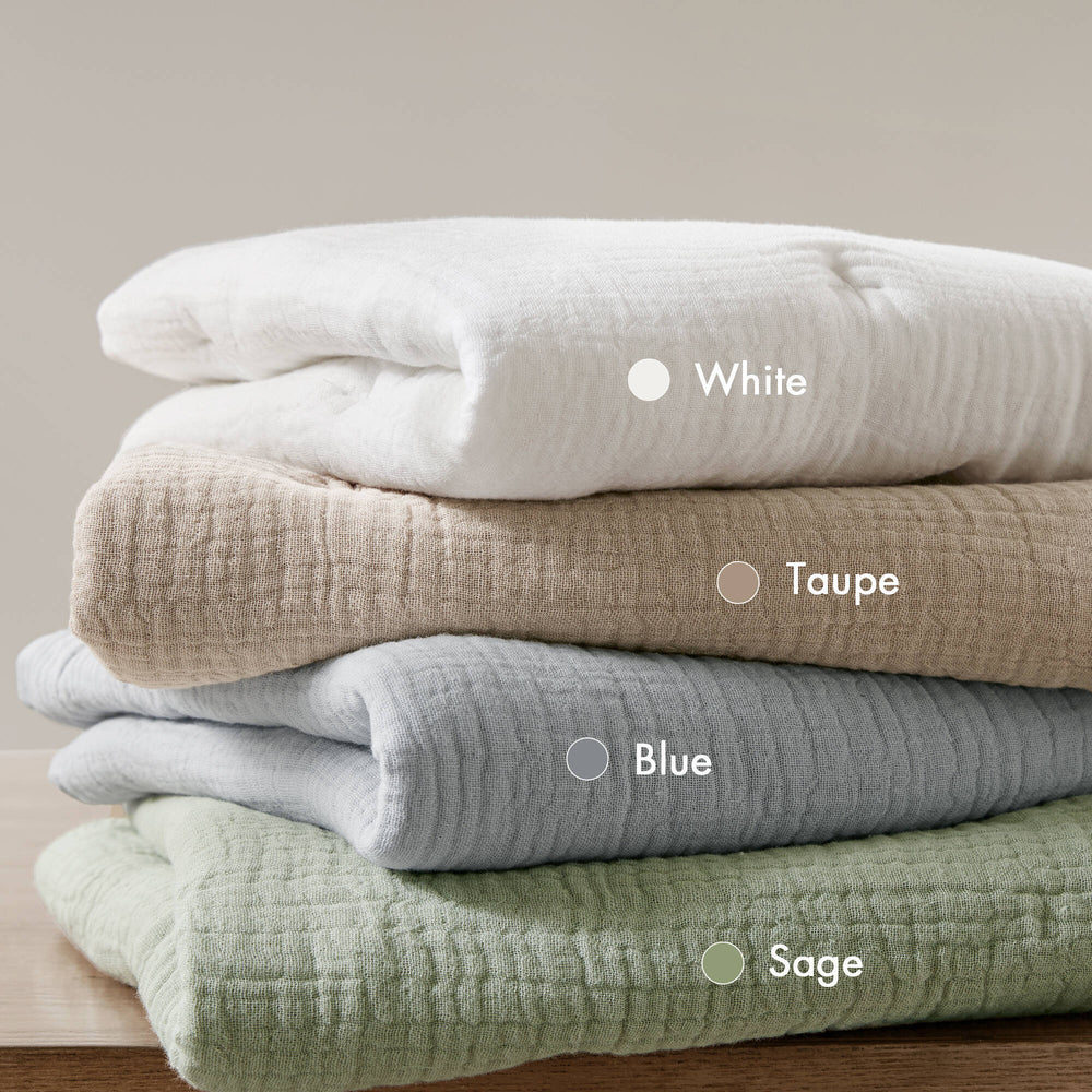 3-Piece Full/Queen Cotton  Embroidered Quilt Set,White Media 5