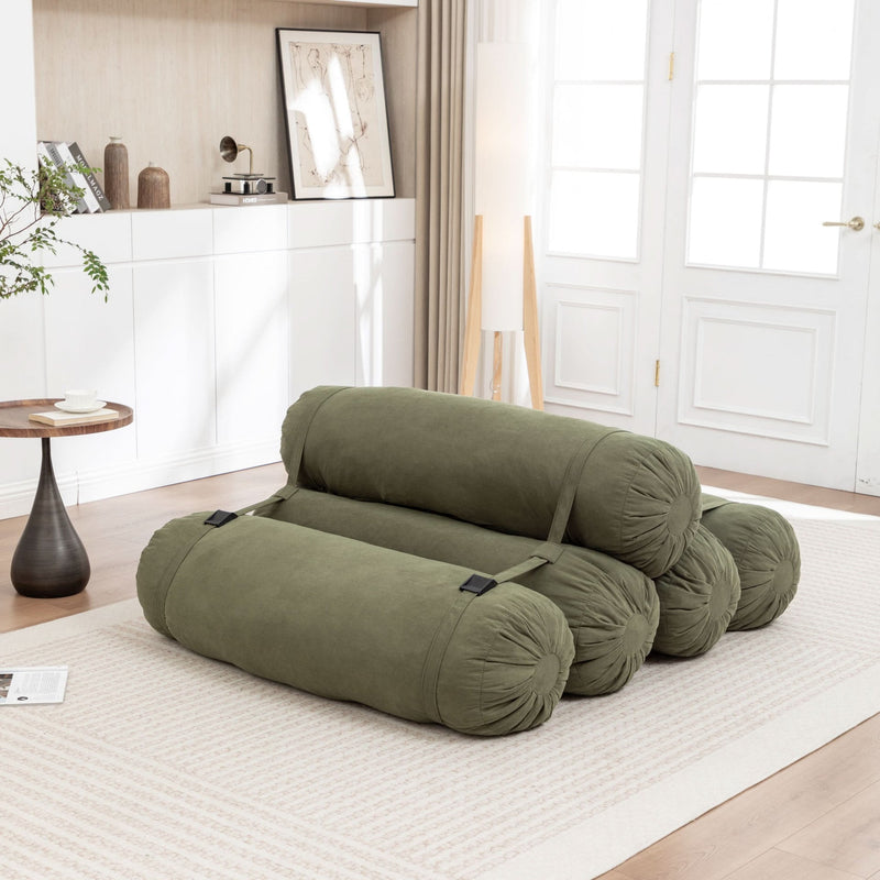 Corduroy Floor Sofa With Adjustable Straps & Multi Person Lounge Chair