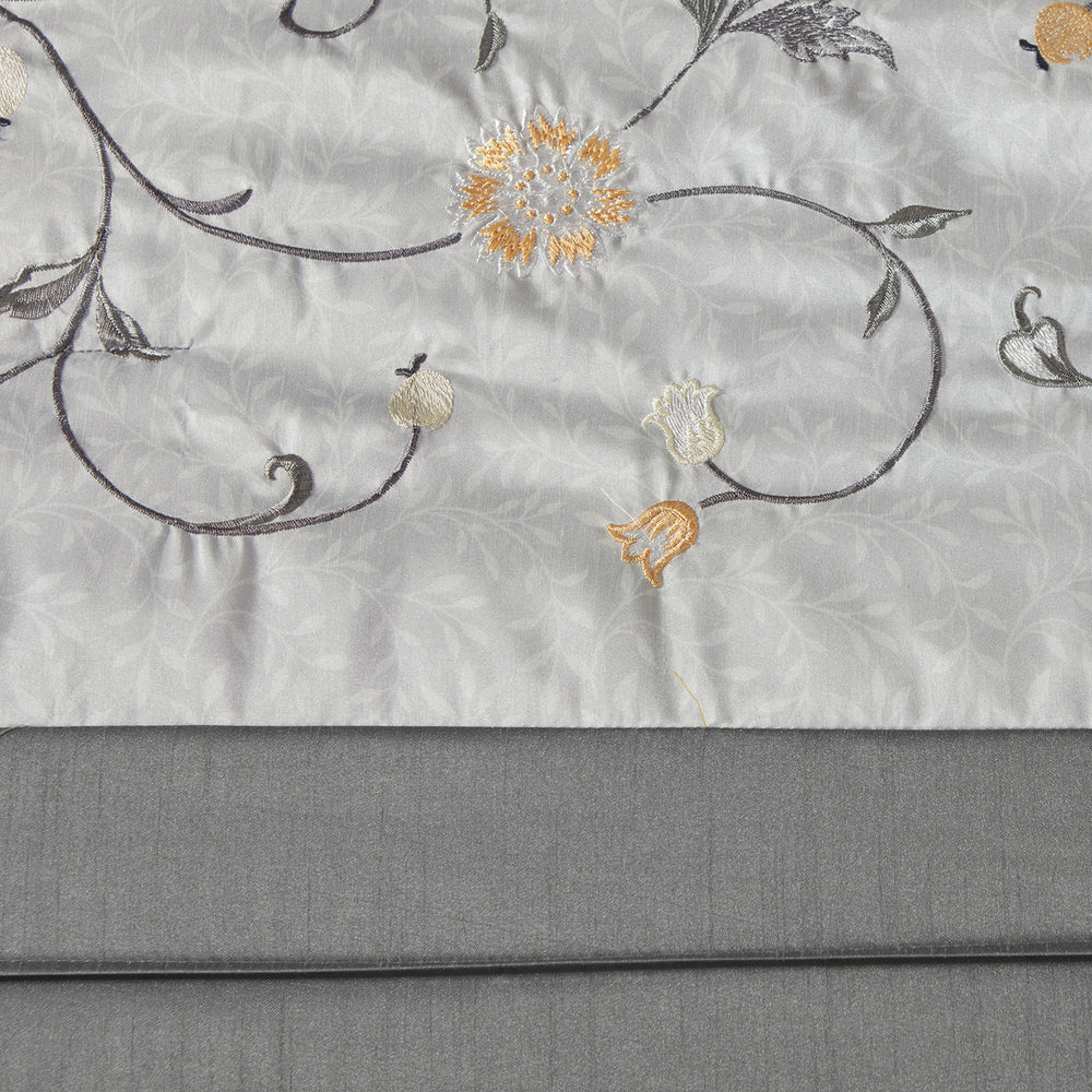 Embroidered 7 Piece Comforter Set Yellow Queen Media 12