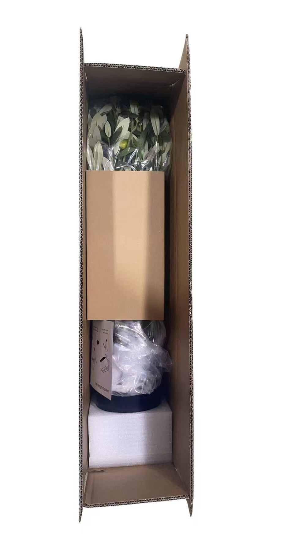 6' Artificial  Olive Tree in Plastic Black Pot, 1pc/set Media 5