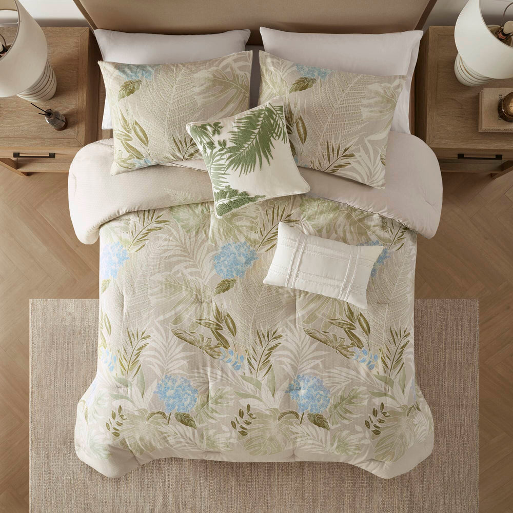 6-Piece Queen Oversized Cotton Comforter Set with Throw Pillow Media 15