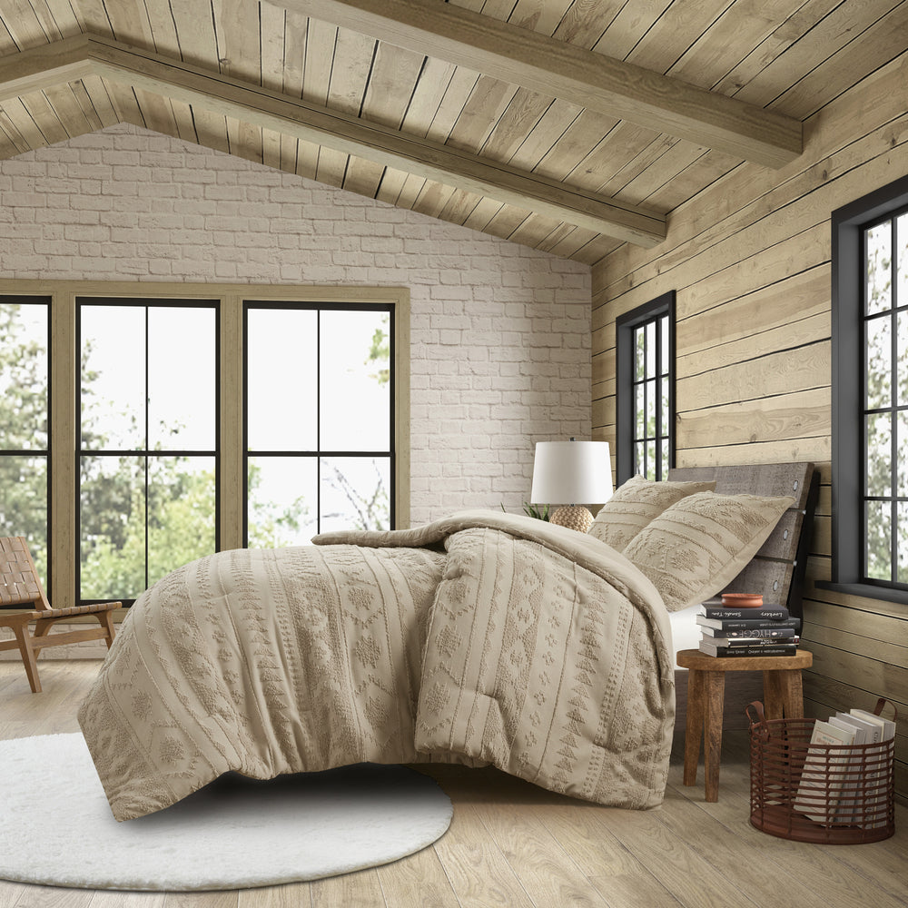 2 PCS Twin/Twin XL Chenille Oversized Comforter Set Tan Media 2