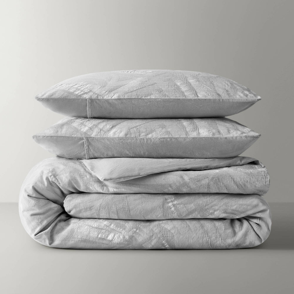 3 Pieces Full/Queen Cotton Duvet Set,Light Gray Media 7