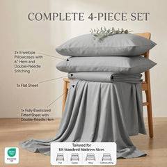 TENCEL Lyocell Sheet Set 4-Piece Moisture-Wicking All-Season Sleep perspective