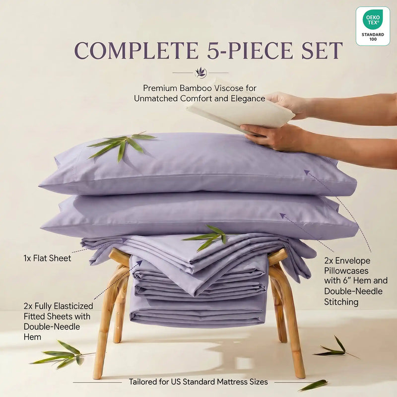 Bamboo Sheet Set Organic Bamboo & Oeko-Tex Certified Soft Sleep Comfort