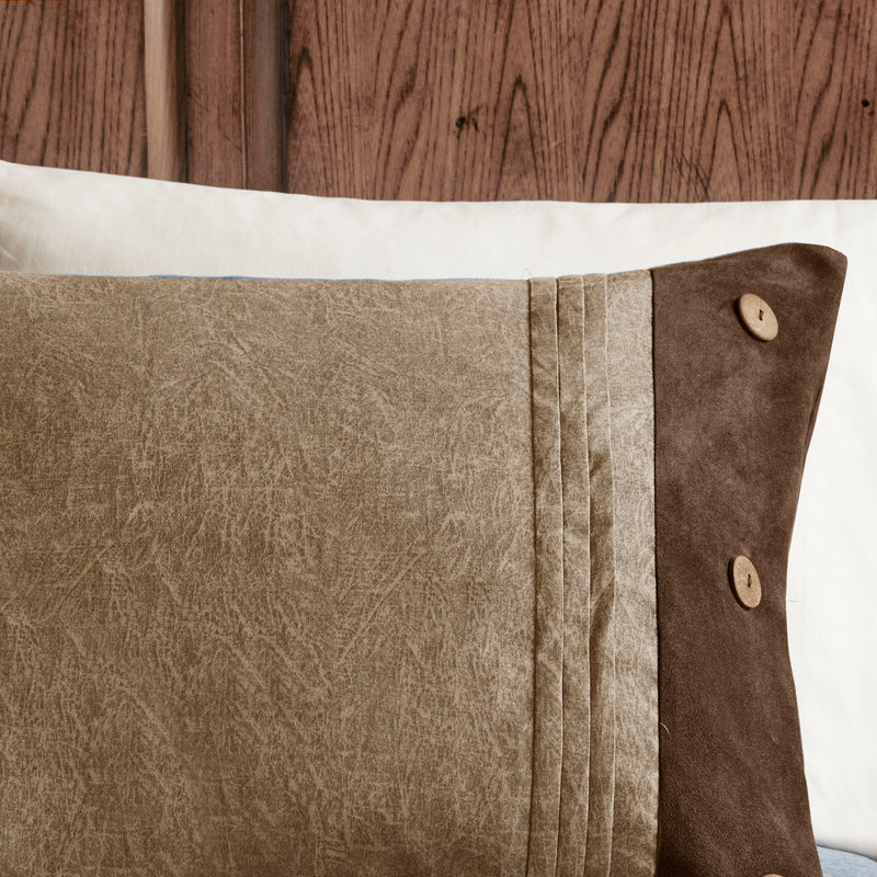 7 Piece Faux Suede Comforter Set Brown Cal King