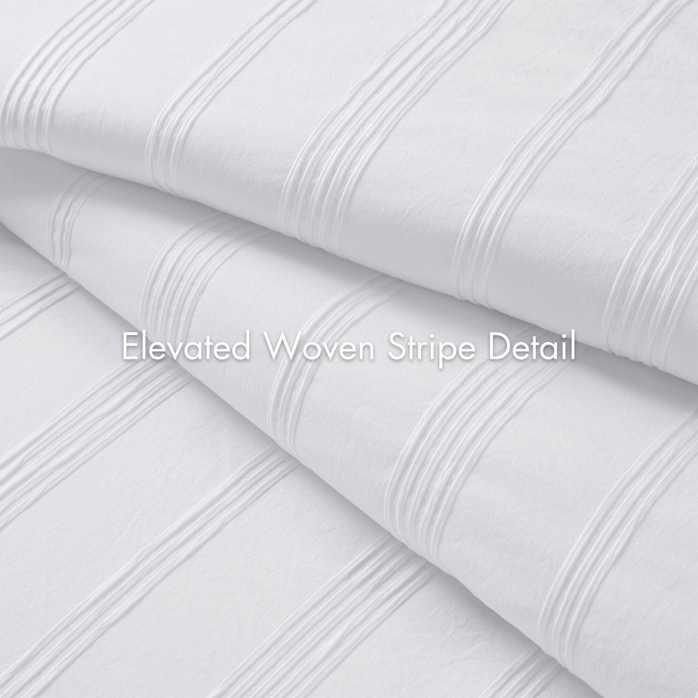 7-Piece Cal King Woven Striped Comforter Set Media 5