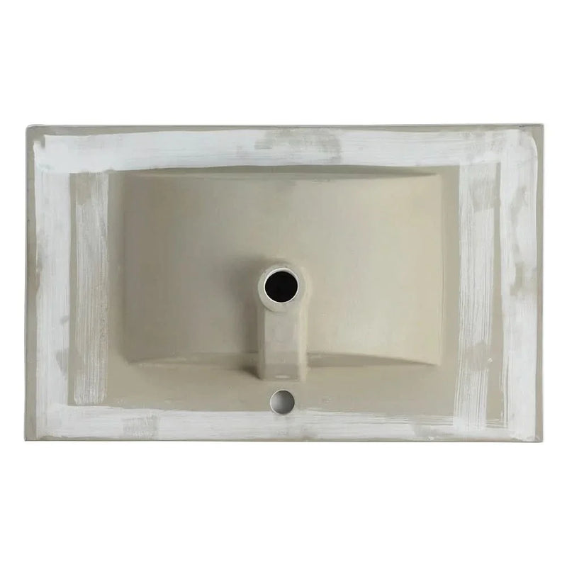Bathroom Vanity Ceramic Top 30 Inch White Space-Saving Wall Cabinet