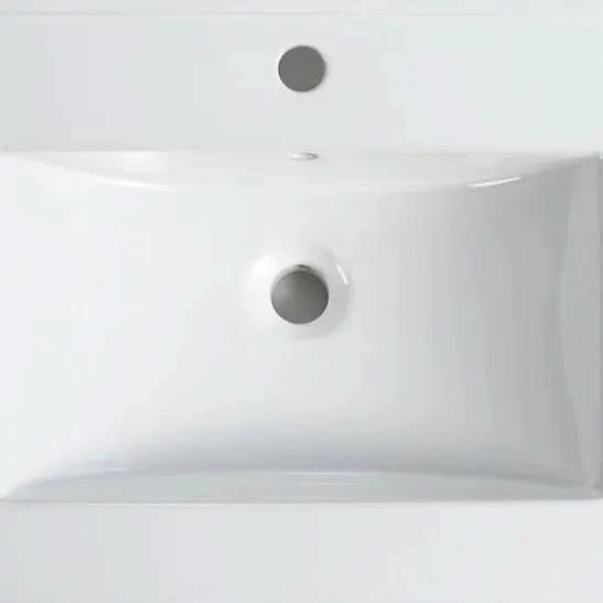 Bathroom Vanity Ceramic Top 30 Inch White Space-Saving Wall Cabinet