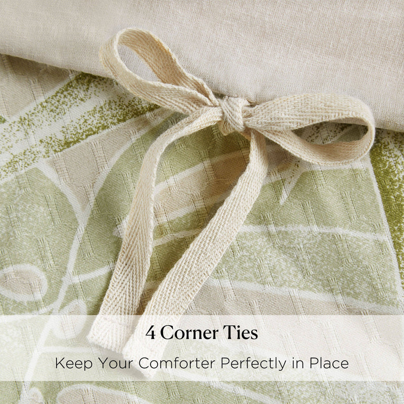 5-Piece Full/Queen Cotton Duvet Cover Set with Throw Pillow