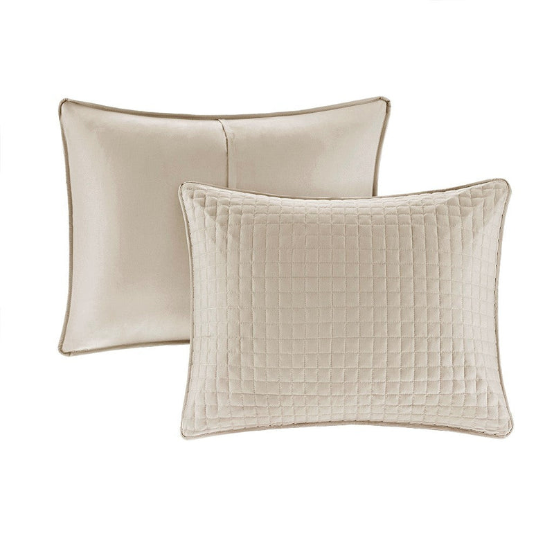 3 Piece Reversible Quilt Set Khaki King/Cal King