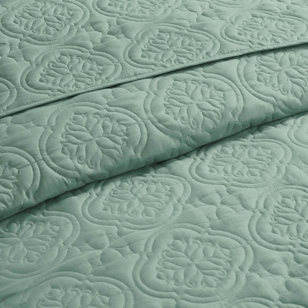 3 Piece Reversible Bedspread Set Seafoam King/Cal King Media 11