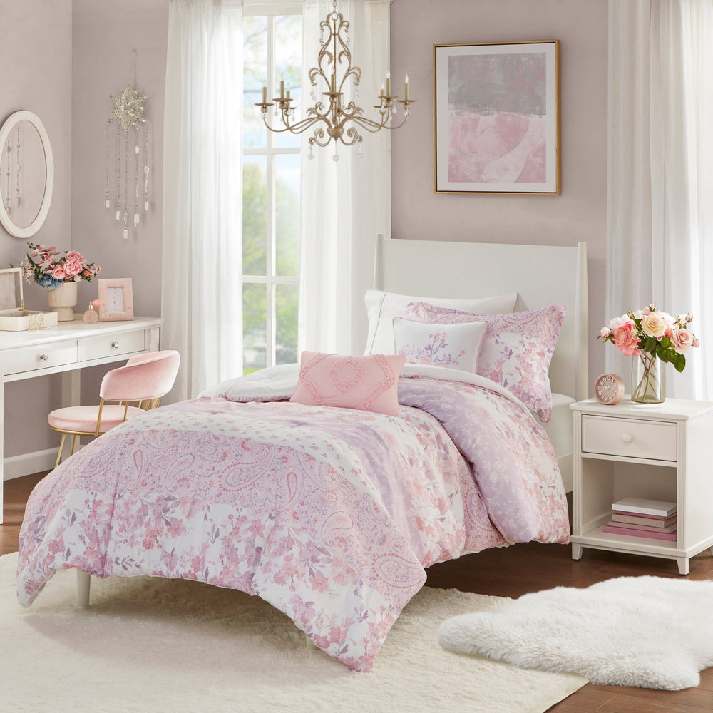 Floral Paisley Comforter Set Full/Queen Media 2