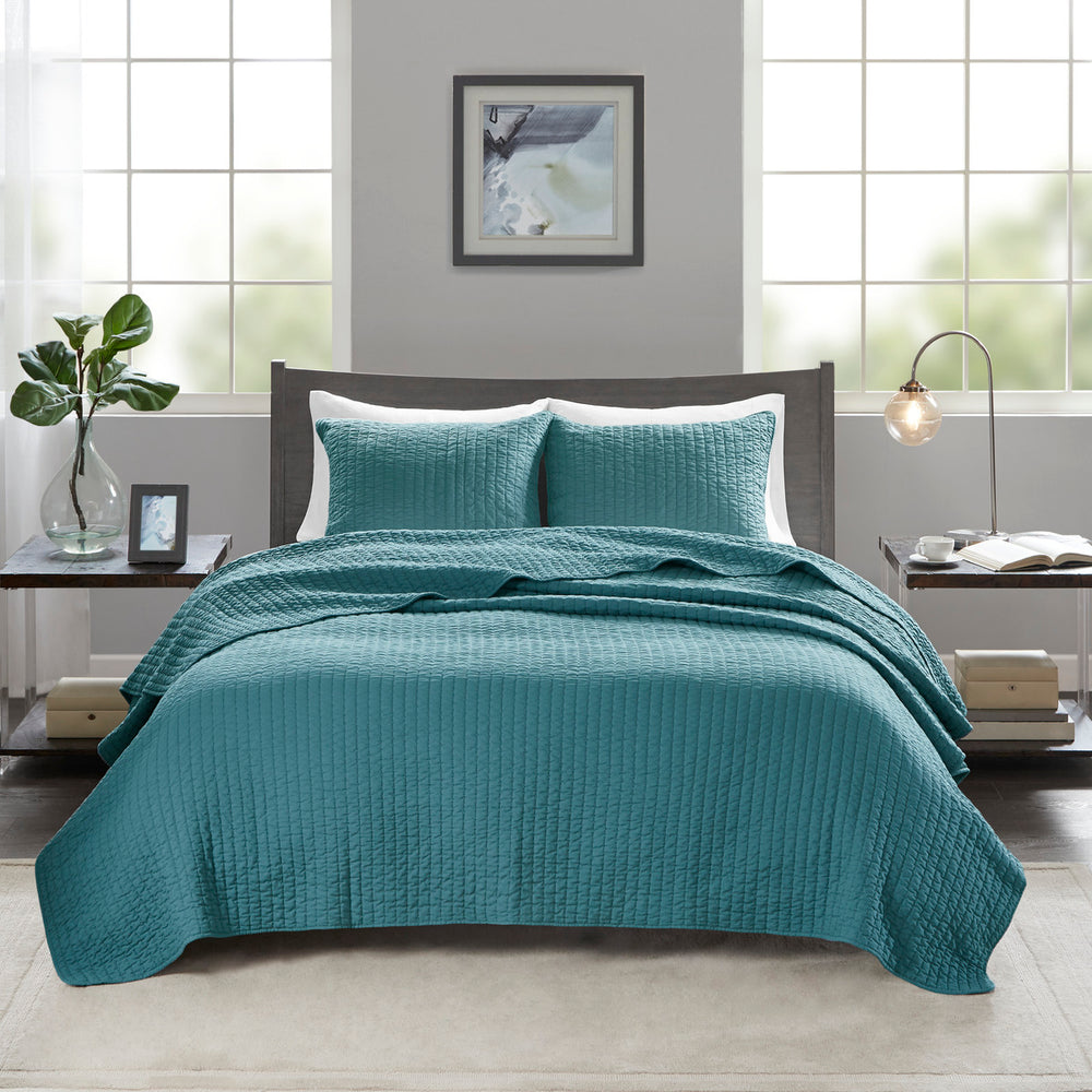 2 Piece Quilt Set Teal Twin/Twin XL Media 10