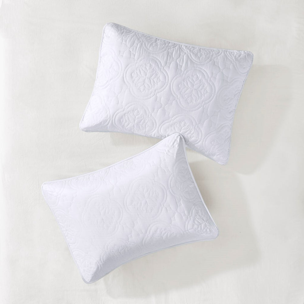 3 Piece Reversible Bedspread Set White Full/Queen Media 13