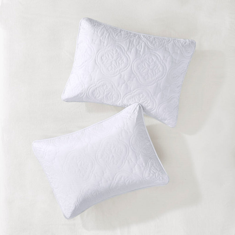 3 Piece Reversible Bedspread Set White King/Cal King