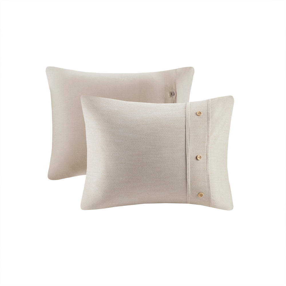 3 Piece Organic Cotton Oversized Duvet Cover Set Natural Full/Queen Media 9