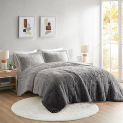Ombre Shaggy Long Fur Comforter Mini Set perspective