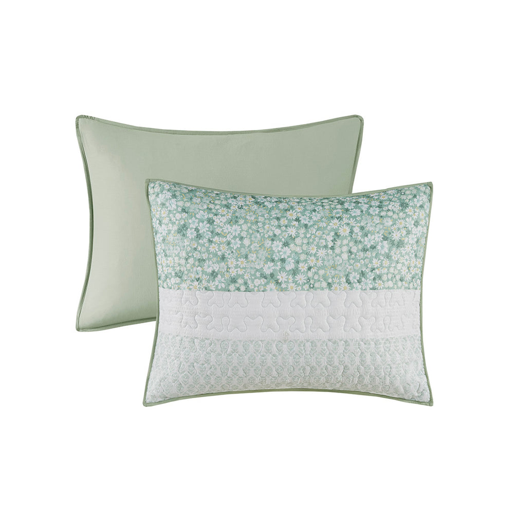 King/Cal King 4 Piece Seersucker Quilt Set with Throw Pillow Media 11