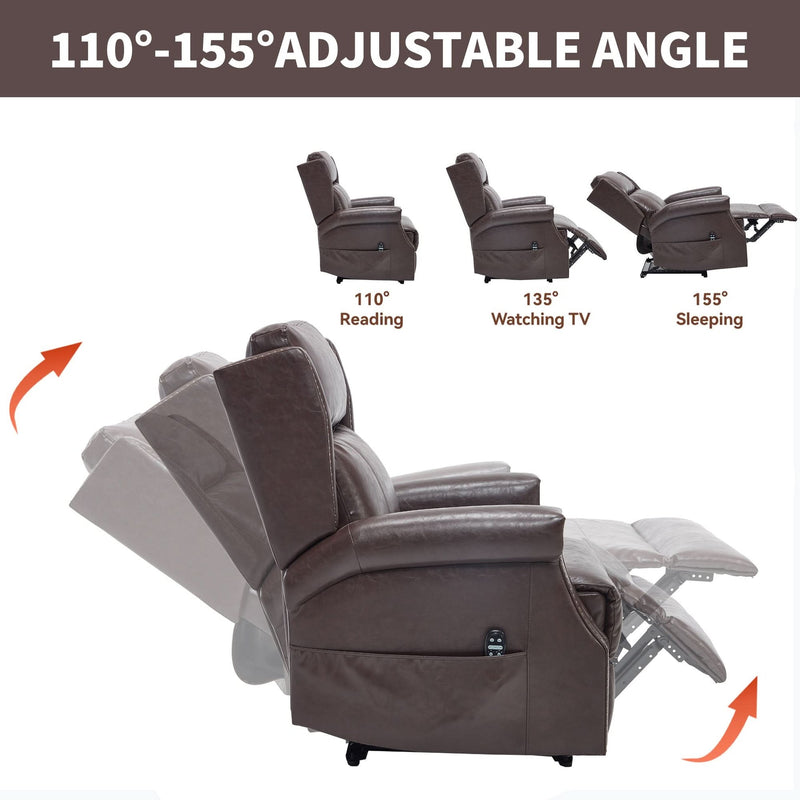 Manual Recliner Chair Faux Leather Massage With 8 Vibrating Nodes & 3 Modes For Living Room