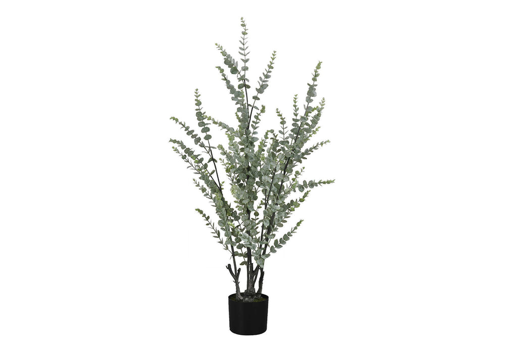 Artificial Plant, 44' Tall, Eucalyptus Tree, Indoor, Faux, Fake, Floor, Greenery, Potted, Real Touch, Decorative, Green Leaves, Black Pot Media 2