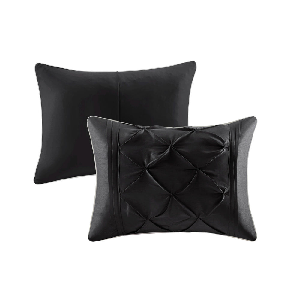7 Piece Tufted Comforter Set Black Queen Media 3