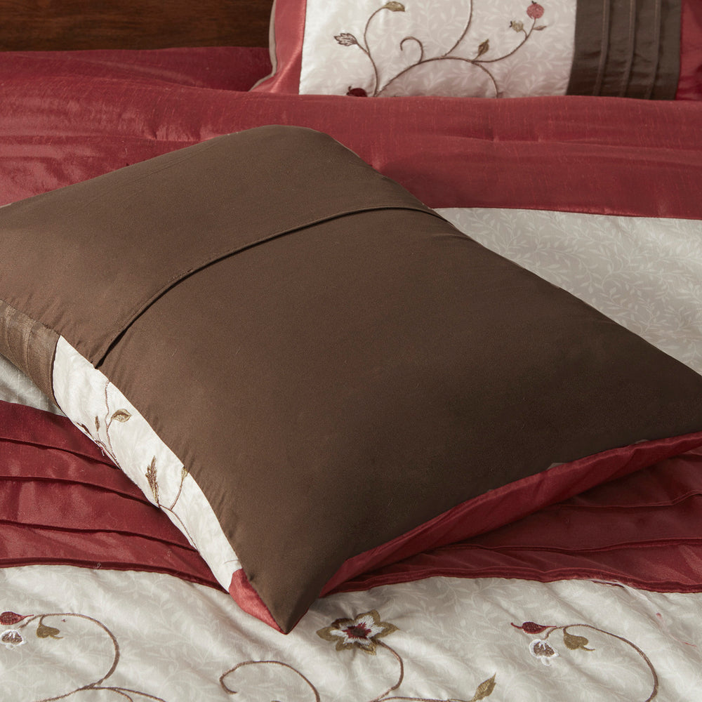 Embroidered 7 Piece Comforter Set Red Queen Media 12