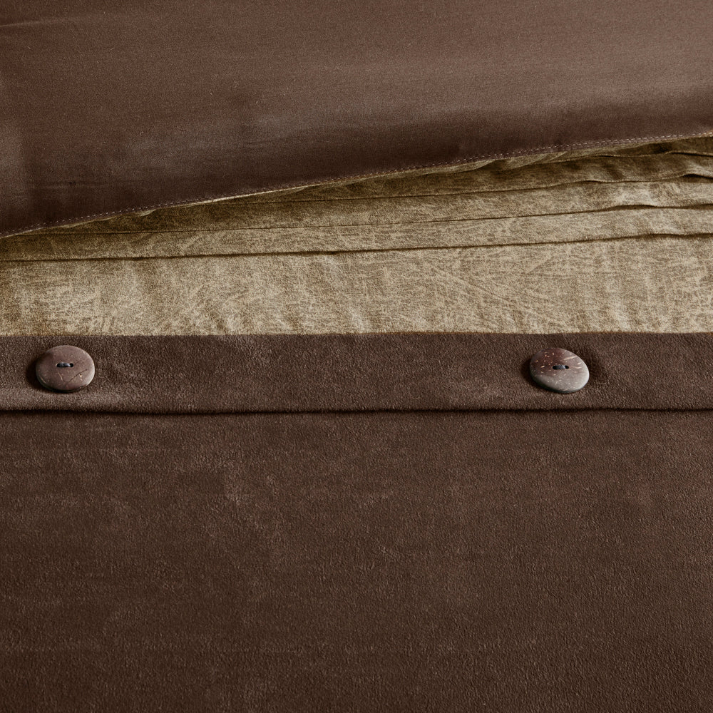 7 Piece Faux Suede Comforter Set Brown Queen Media 6