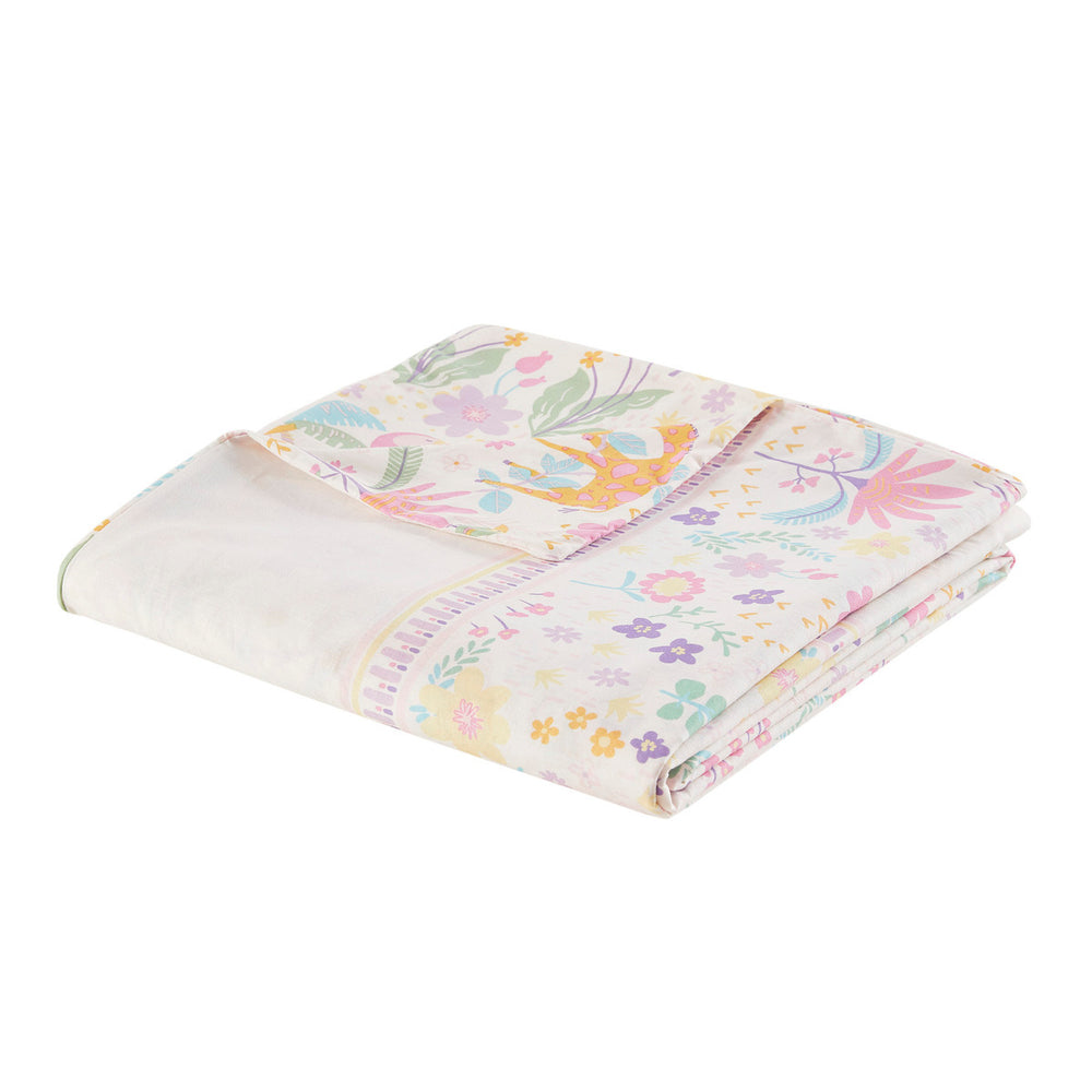 Twin Floral Reversible Cotton Duvet Cover Set with Throw Pillow Media 14