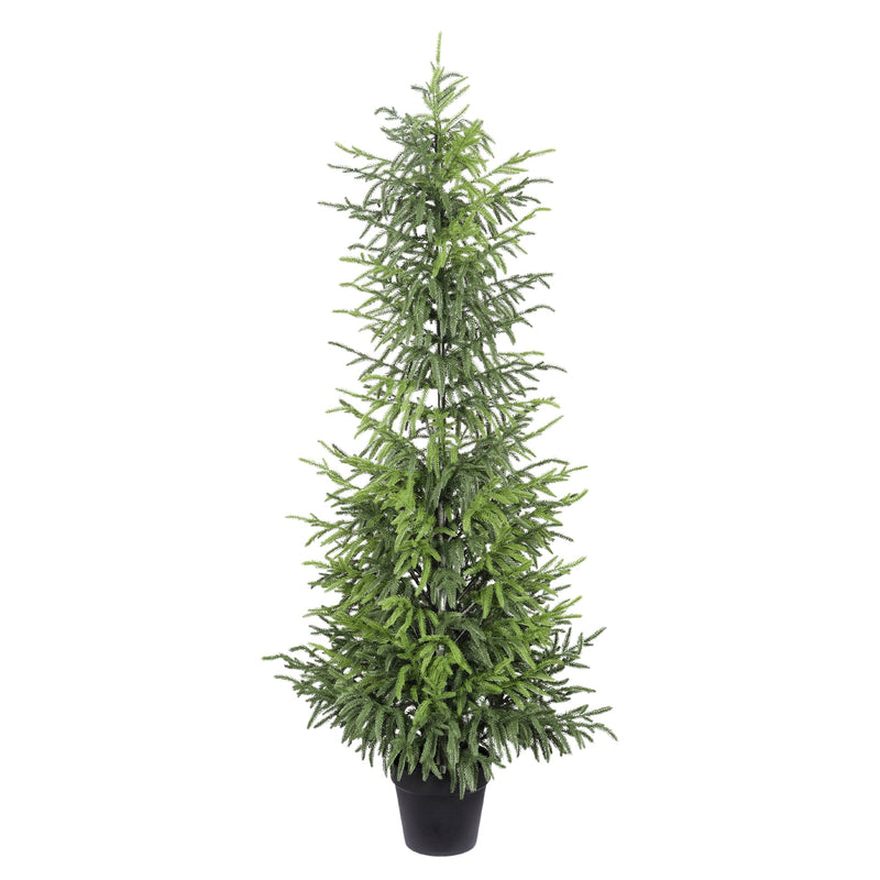 4' Artificial Real Touch Pine Tree in Black Plastic Pot, 1pc/set
